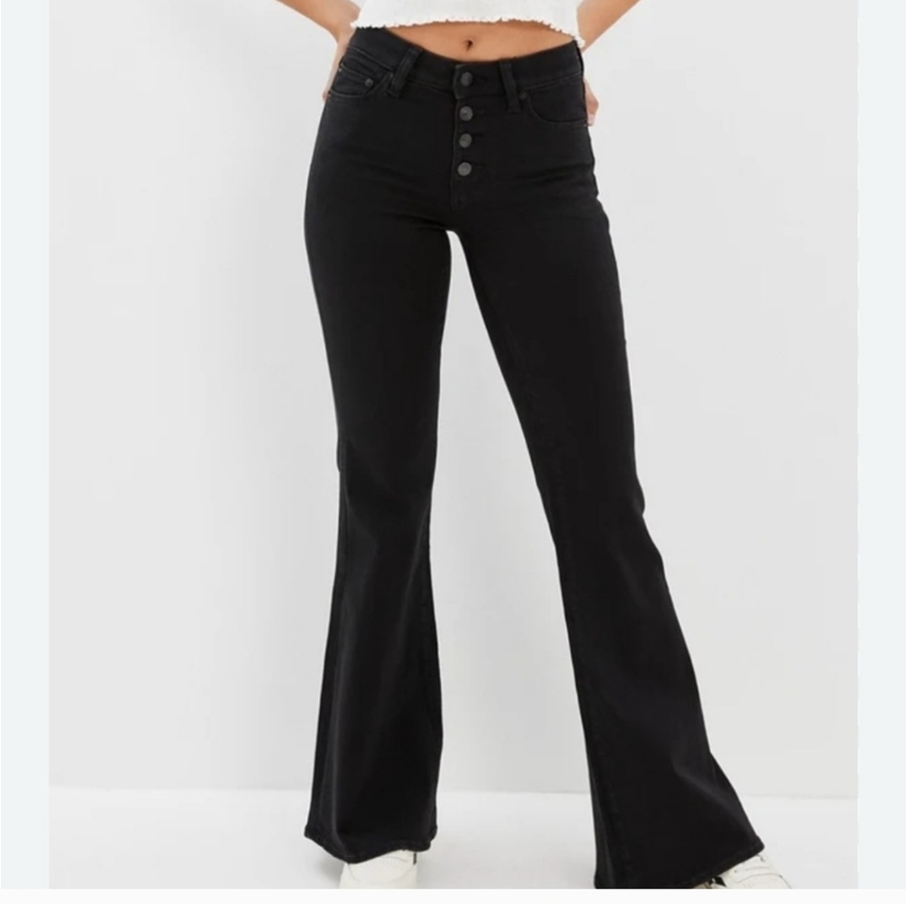 American Eagle Outfitters Black Flare Jeans